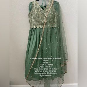 Sage Green & Gold Lehenga